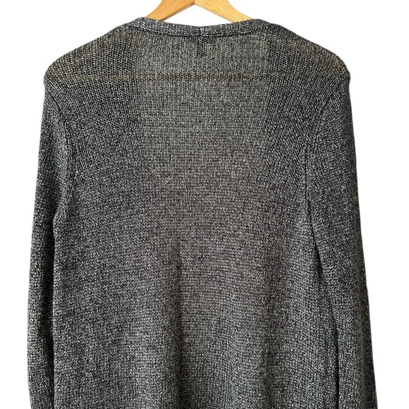 EILEEN FISHER Platinum Gray Linen Blend Shimmer Long Cardigan - Picture 7 of 16